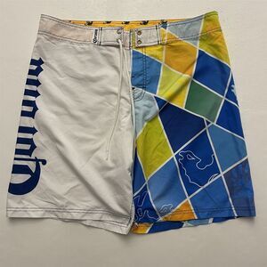 Corona 34 x 9" Corona Spell Out Seat Pocket Tie Front White Board‎ Shorts